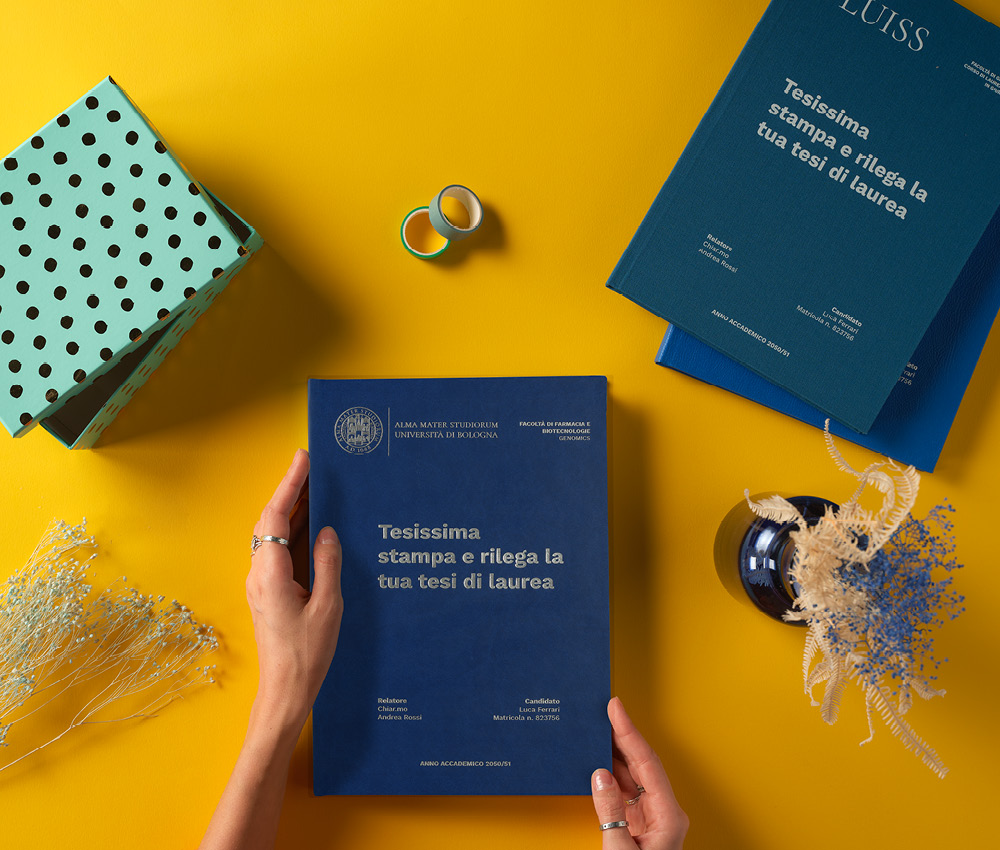 Copertina Tesi Blu: il colore della laurea di Legge, Statistica e non solo